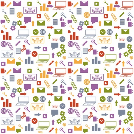Seamless pattern with business iconsのイラスト素材