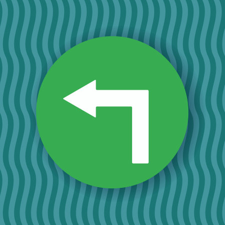 Left turn in green circleのイラスト素材