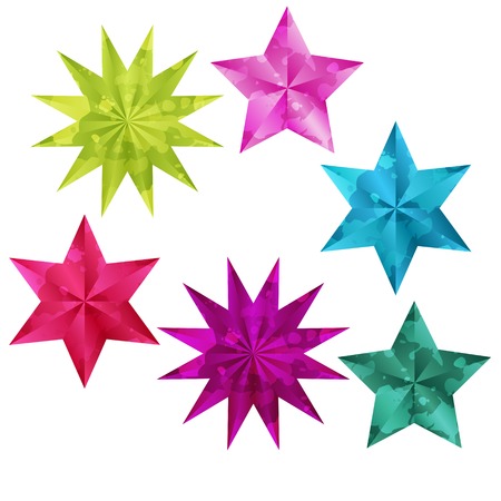 Stars collection new year decor with paint imiation overlayのイラスト素材