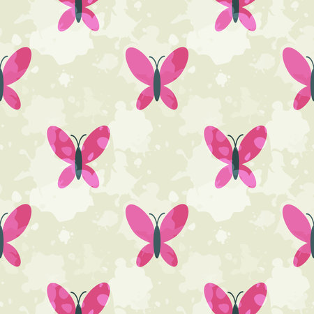Seamless pattern with decorative butterfliesのイラスト素材