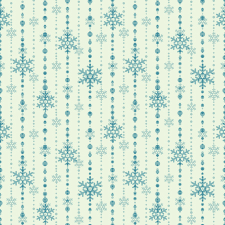 Seamless pattern with decorative snow flakes and dotsのイラスト素材