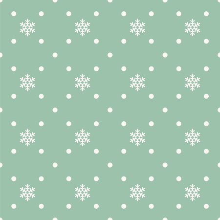 Seamless pattern with decorative snow flakes and dotsのイラスト素材