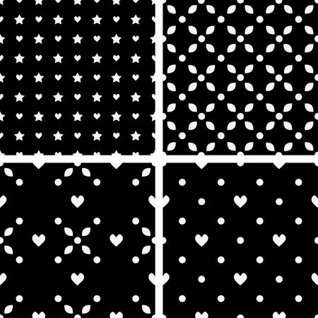 Seamless patterns with abstract ornamentのイラスト素材