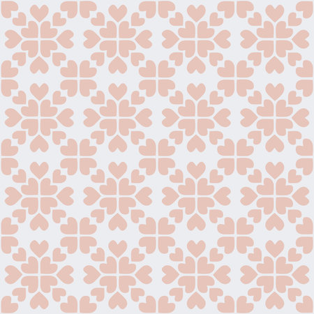 Seamless pattern with floral and heart ornamentのイラスト素材