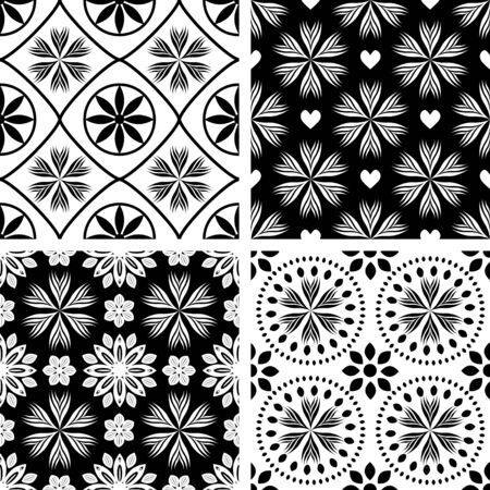 Seamless patterns with abstract ornamentのイラスト素材