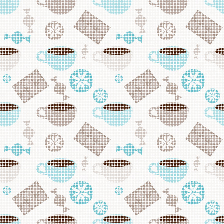 Seamless pattern with cups and sweetsのイラスト素材