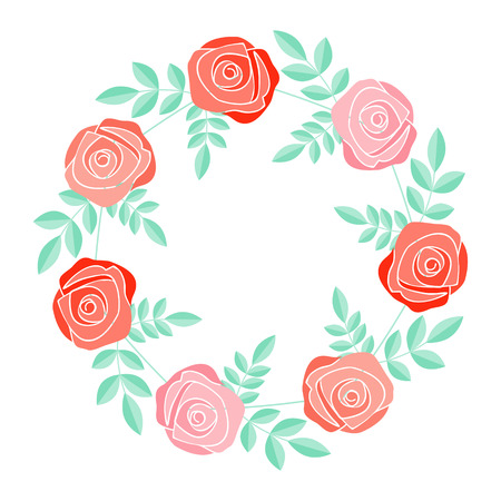 Decorative frame with rose flowersのイラスト素材