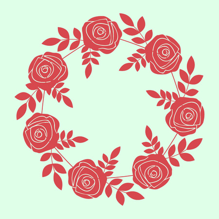 Decorative frame with rose flowersのイラスト素材