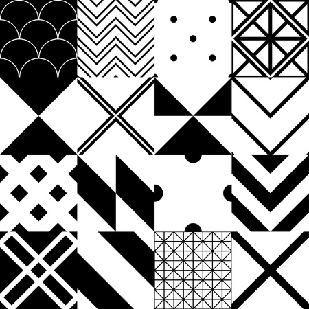 Seamless patterns with geometric ornamentのイラスト素材