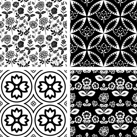 Seamless patterns with decorative ornamentのイラスト素材