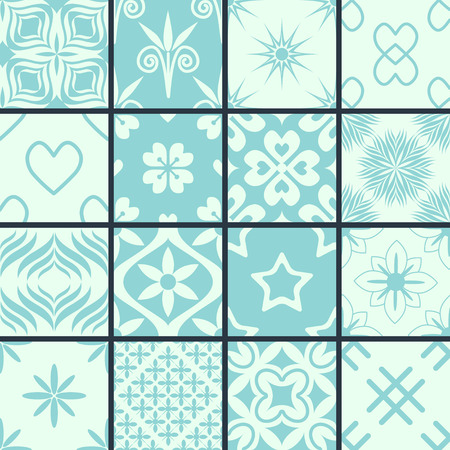 Seamless patterns with abstract ornamentsのイラスト素材