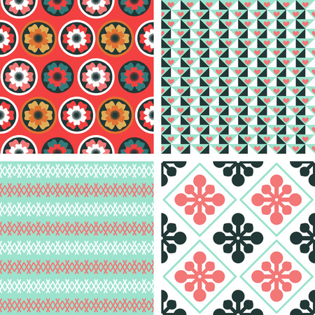 Patterns set with decorative abstract ornamentのイラスト素材