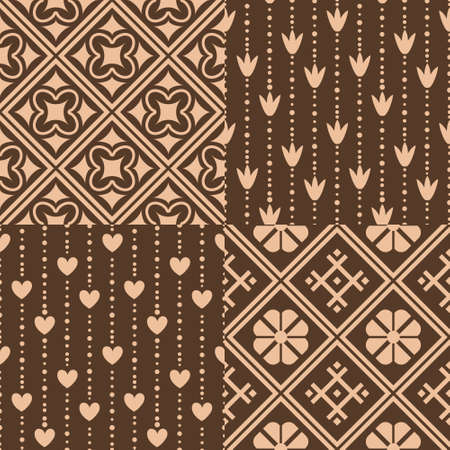 Seamless patterns with decorative ornamentのイラスト素材