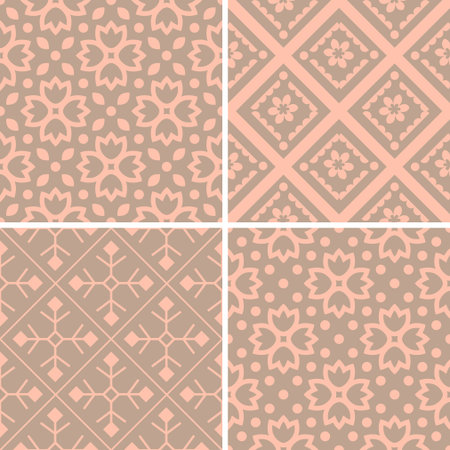 Seamless patterns with decorative ornamentのイラスト素材