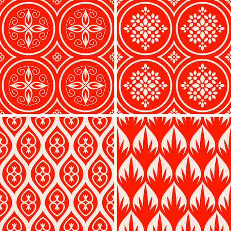 Seamless patterns with decorative ornamentのイラスト素材