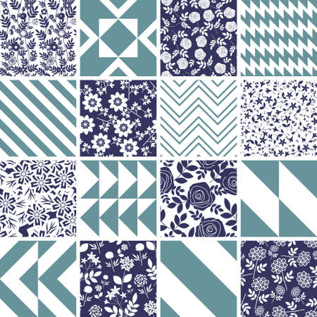 Patterns set with decorative ornamentのイラスト素材