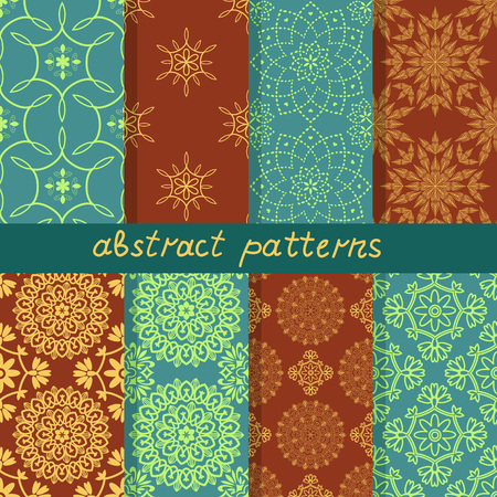 Patterns set with decorative ornamentのイラスト素材