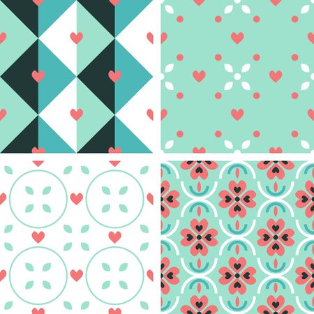 Patterns set with decorative ornamentのイラスト素材