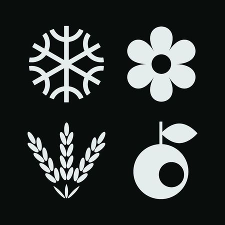 Season simple flat icons collectionのイラスト素材