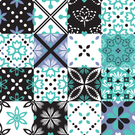 Seamless abstract patterns decorative setのイラスト素材