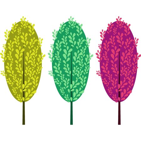 Decorative isolated abstract vector treesのイラスト素材