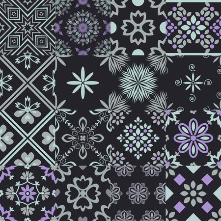 Seamless abstract patterns decorative setのイラスト素材