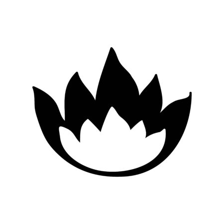 Simple black and white fire iconのイラスト素材