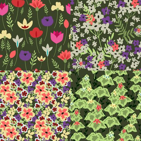 Seamless patterns with decorative ornamentのイラスト素材