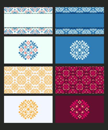 Business card templates with abstract patternのイラスト素材