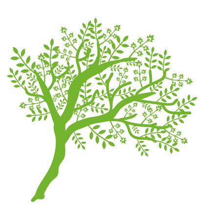 Isolated decorative spring vector treeのイラスト素材