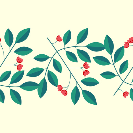 Seamless spindle branches vector patternのイラスト素材