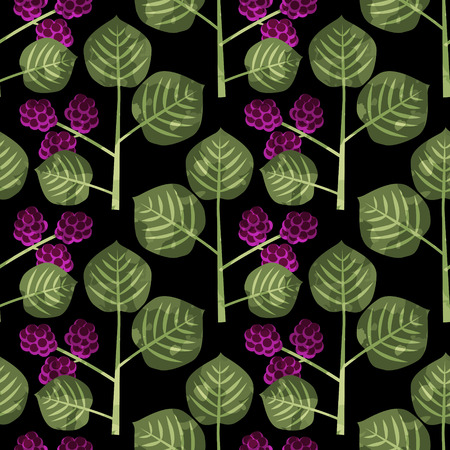 Seamless mulberries decorative vector patternのイラスト素材