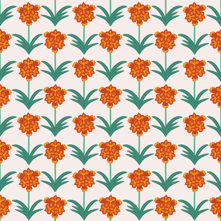 Seamless decorative clivia vector patternのイラスト素材