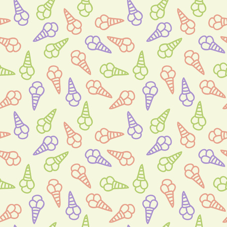 Seamless ice cream vector patternのイラスト素材