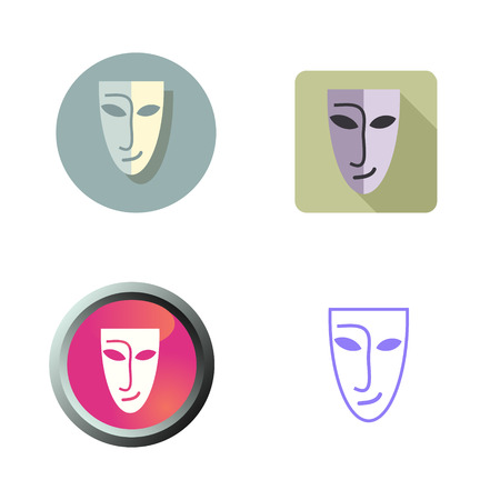 Mask icons set various styleのイラスト素材