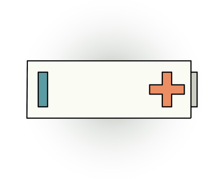 Battery isolated outline vector iconのイラスト素材
