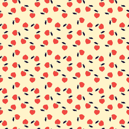 Seamless apple hearts vector pattern