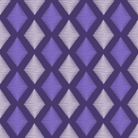 Seamless rhombus embroidery violet patternのイラスト素材