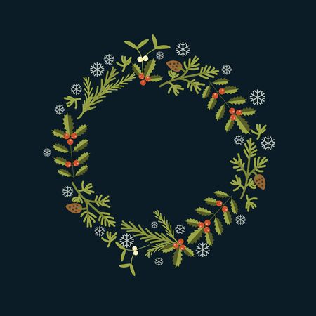 New year wreath vector backgroundのイラスト素材
