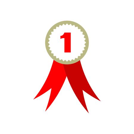 Number one vector sign with ribbonsのイラスト素材