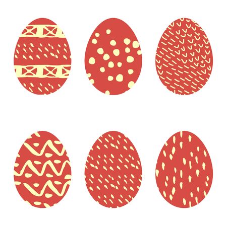 Easter egg collection with ornamentのイラスト素材