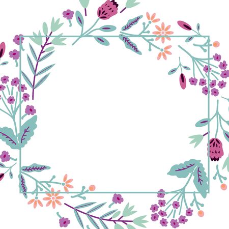 Square background with floral ornamentのイラスト素材