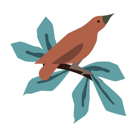 Bird sitting on a branch vectorのイラスト素材