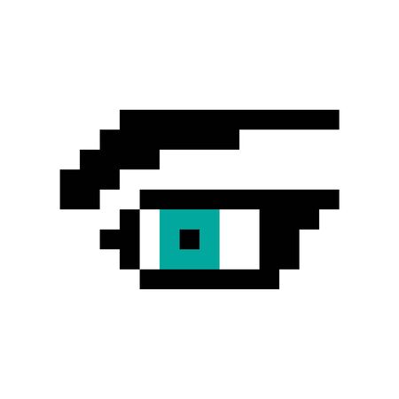 Eye pixel simple isolated iconのイラスト素材