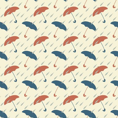 Seamless umbrellas and rain patternのイラスト素材