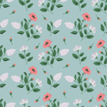 Seamless pattern with decorative flowersのイラスト素材