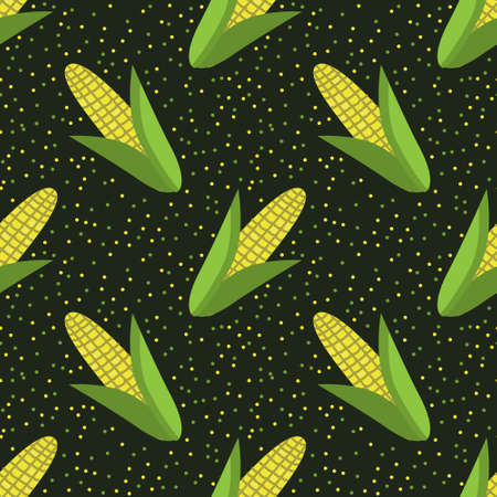Seamless corn vector decorative patternのイラスト素材