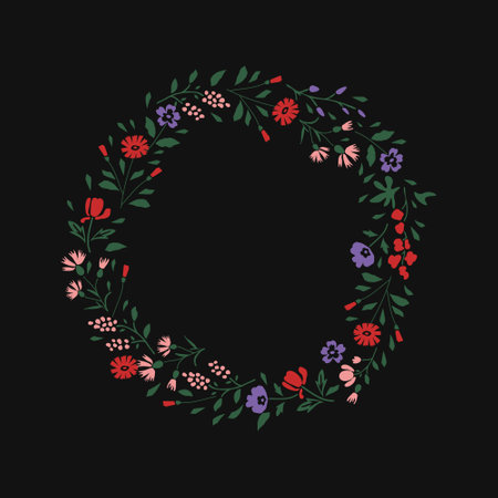Decorative vector simple floral frameのイラスト素材