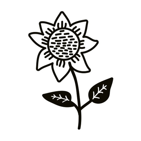 Sunflower isolated flower vector illustrationのイラスト素材