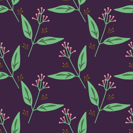 Seamless clove decorative vector patternのイラスト素材